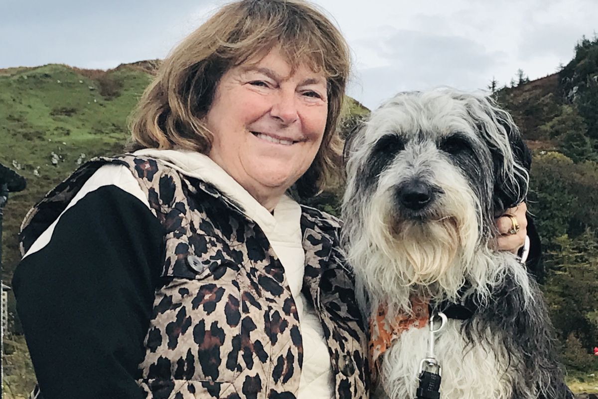 Maggie Kelly with Nan who is Crossroads North Argyll's newest staff member.