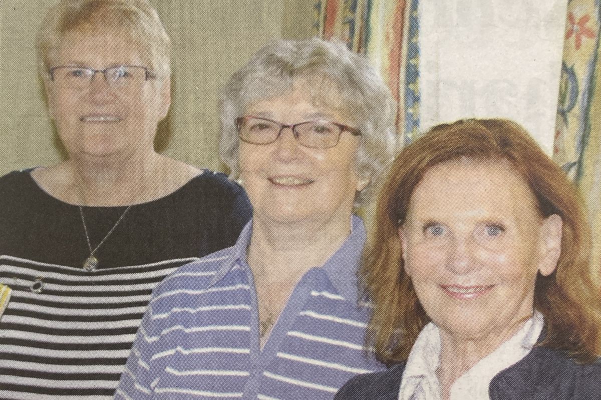 2014: From left: Margaret McDougall, Moira Shaw and Maggie Donaldson at Ardrishaig North Hall.