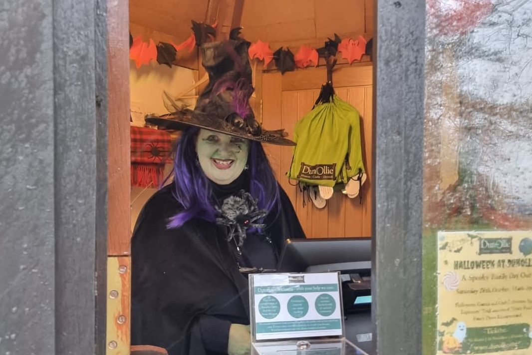 The Dunollie witch who featured at the sites Halloween event last year. Photograph: Dunollie Castle, Museum and Grounds