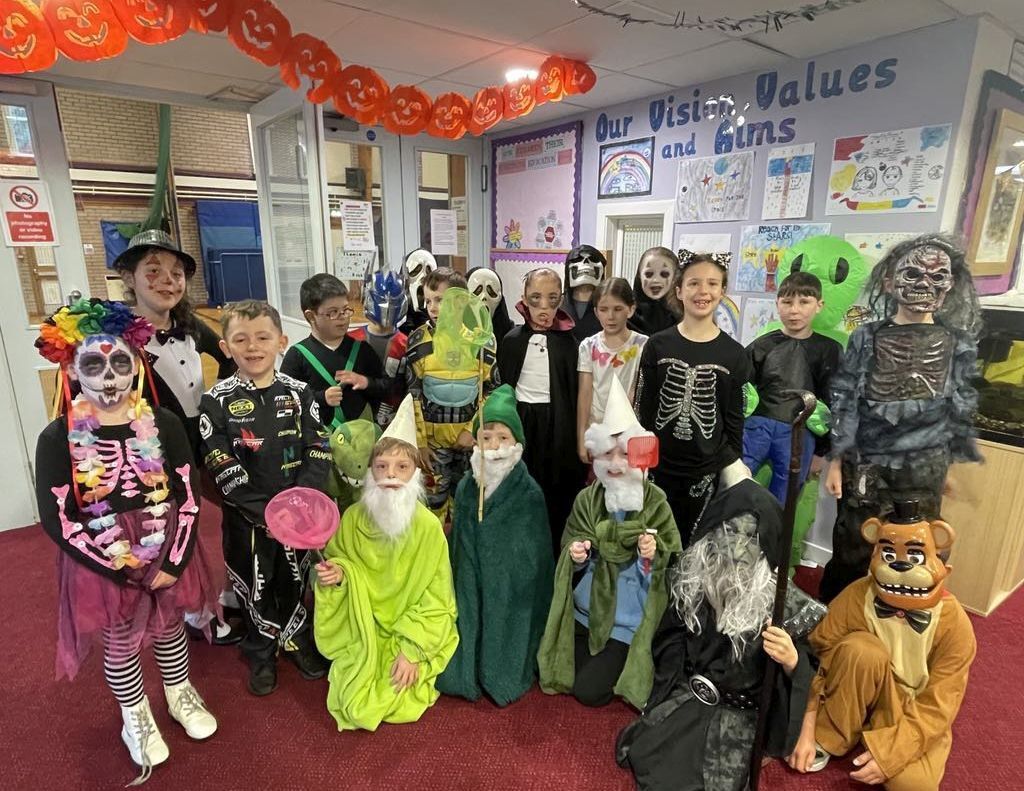 Park Primary School pupils dressed for Halloween fun.  Photograph: Park Primary School