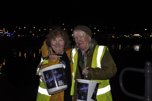 Cynthia Mckeown and Beatrice Keenan raising money for Oban Festive Lights.