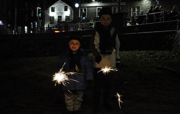 Callum and Ruairidh Storr were having lots of fun on the beach with their sparklers.