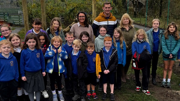 Lochnell Primary School pupils celebrate their new climbing frame