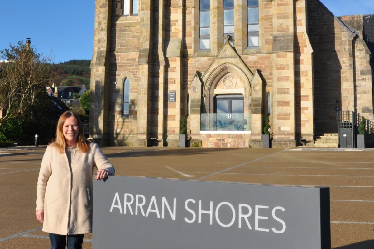 Val Storrie, manager at Arran Shores, is ready to welcome guests to the newly-opened self-catering accommodation.