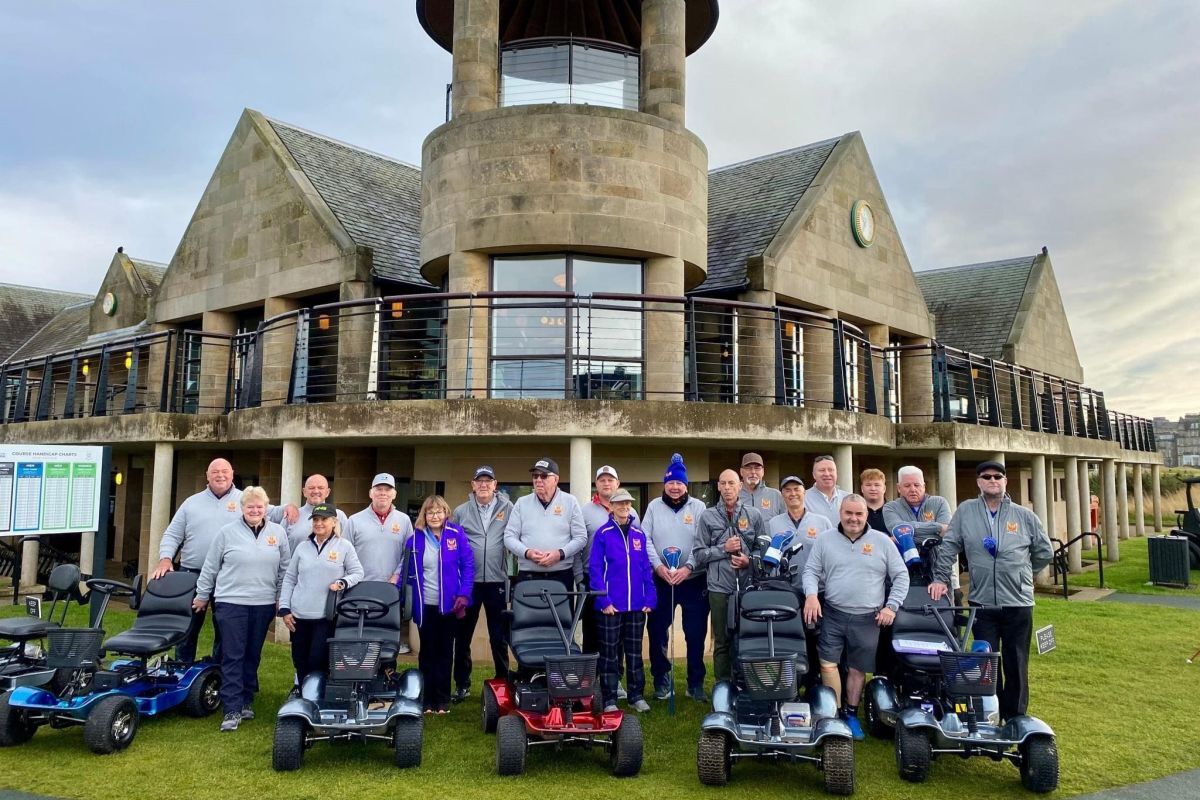 Whiting Bay golfer John Pennycott and the Phoenix Cup winning team. Photograph: John Pennycott. 