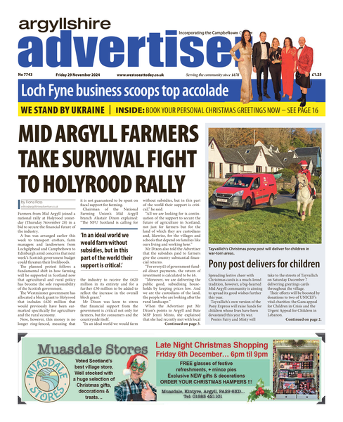 Argyllshire Advertiser 29th November 2024