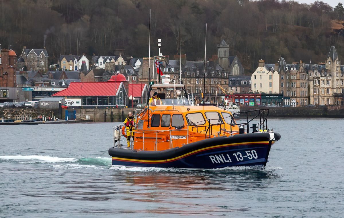 The Campbell-Watson in Oban Bay. Photograph: Stephen Lawson/RNLI