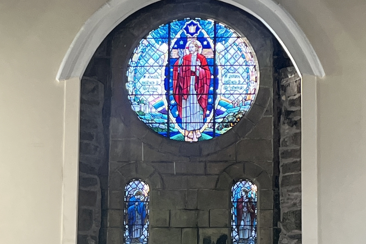 Stained-glass window restored to colourful glory