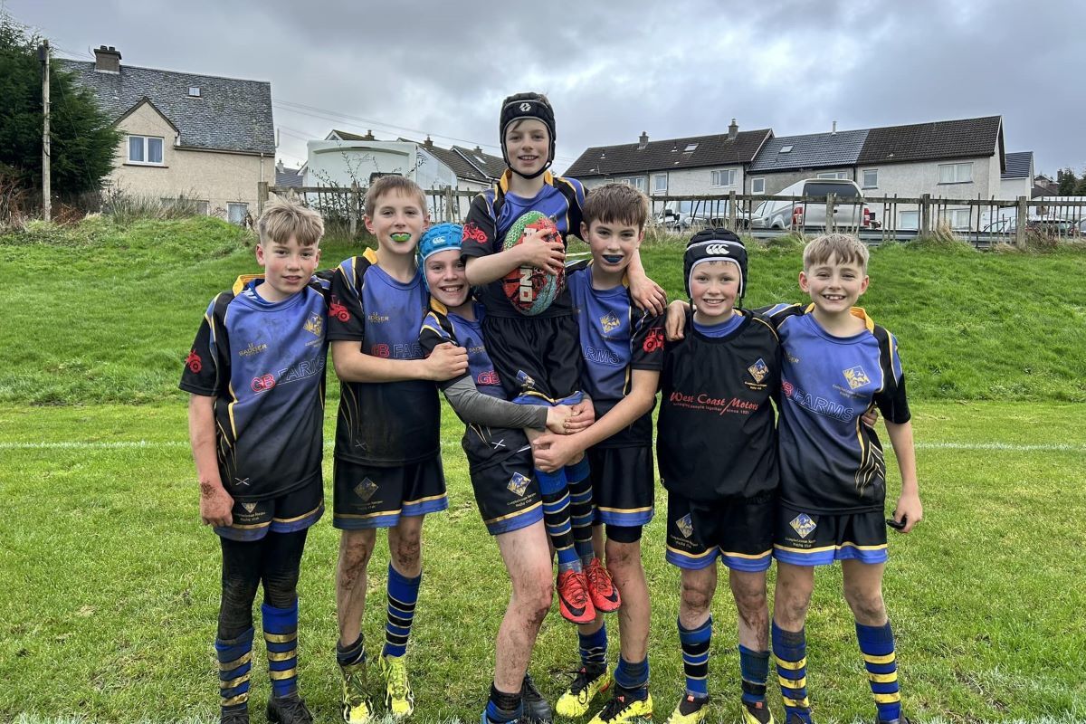 Campbeltown Junior Rugby Club players at the Mid Argyll RFC Dalriada.