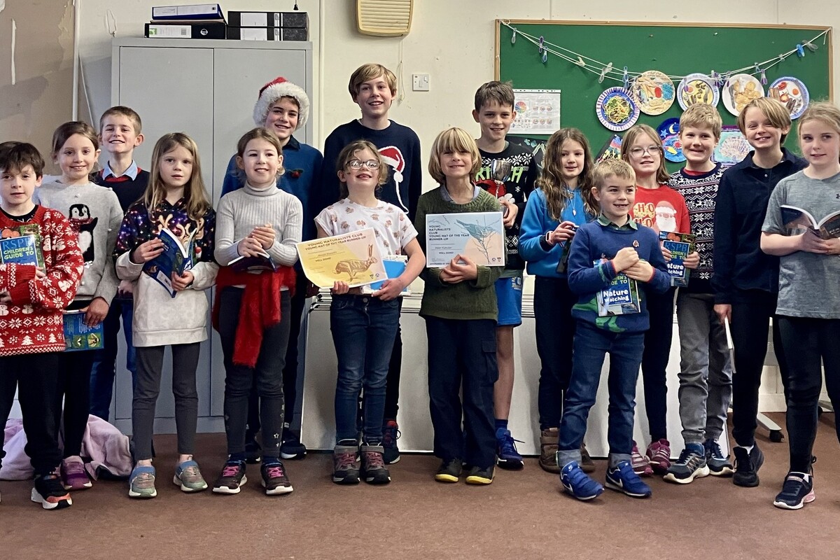 All of the Young Naturalists with their awards and books. Photograph: Arran Ranger Service.