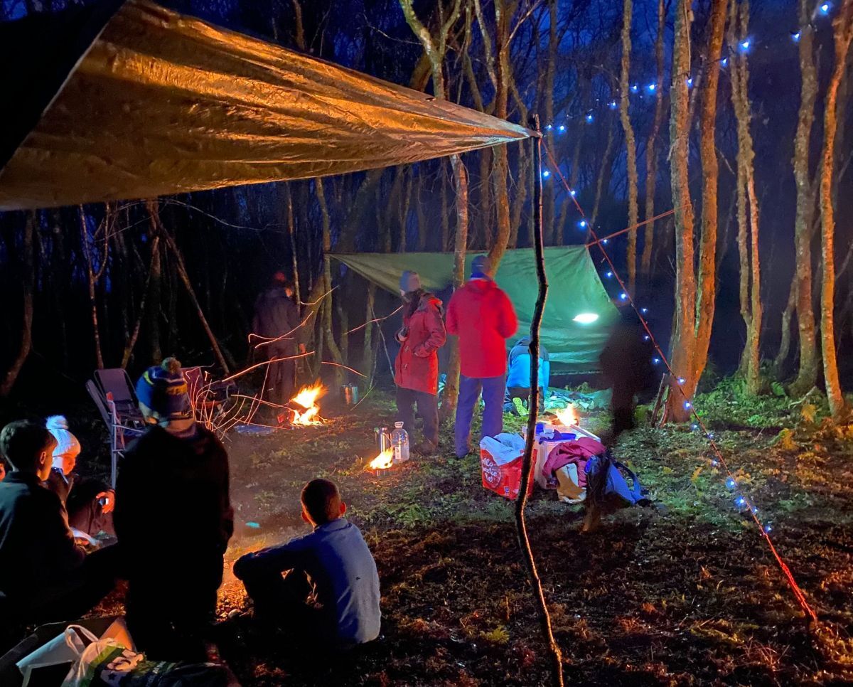 Cooking Christmas dinner in the woods was a seasonal adventure for North Argyll's Wildcat scouts.