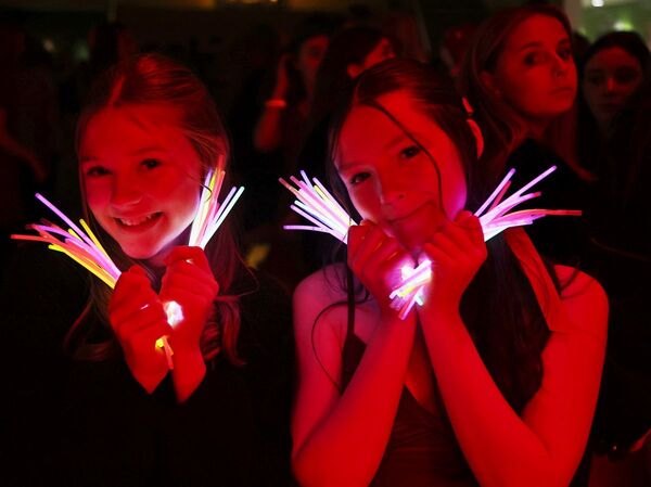 Glow stick fun. Photograph: Kevin McGlynn.