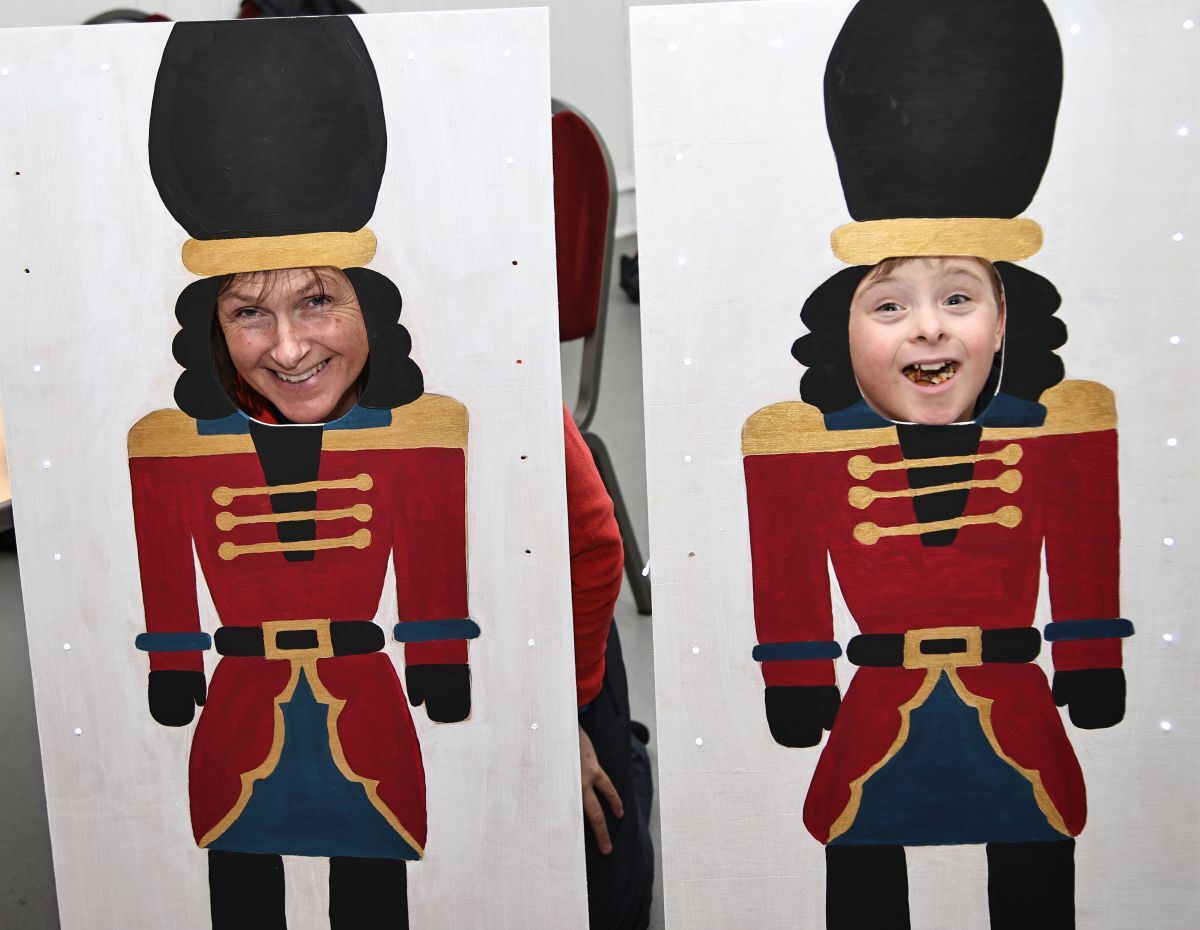 Attention! Festive soldiers on parade, mum Fiona Hutchison and son Shonnie. Photograph: Kevin McGlynn