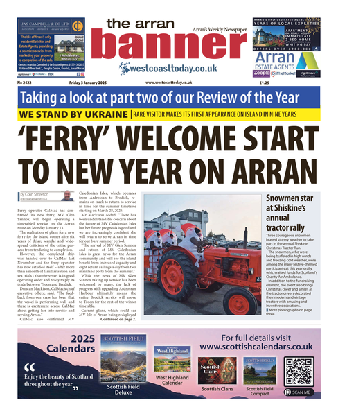 Arran Banner 3 January 2025