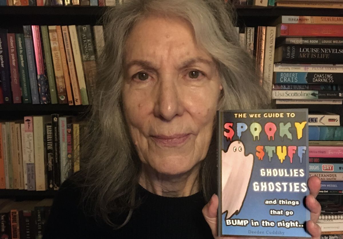 Deedee Cuddihy  with her new book, featuring a spooky tale from Iona Abbey.