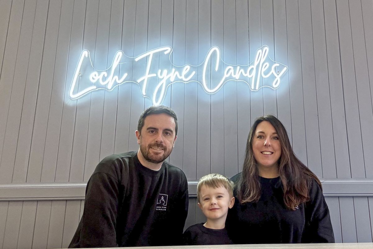 Carolyn and Gary Cairns of Loch Fyne Candles have opened their first physical store after receiving support from Business Gateway. Photograph: Business Gateway.