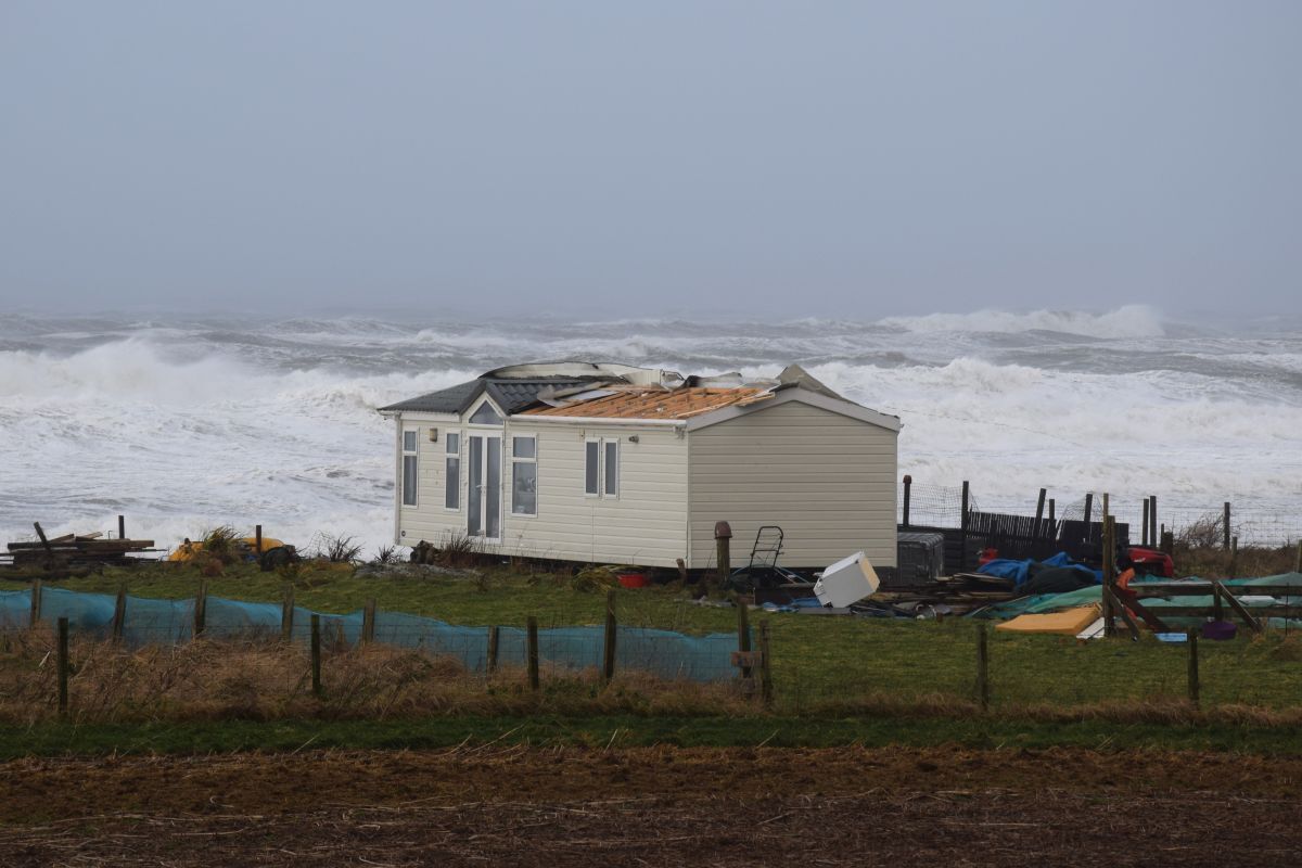 Caravans in coastal areas suffered damage.