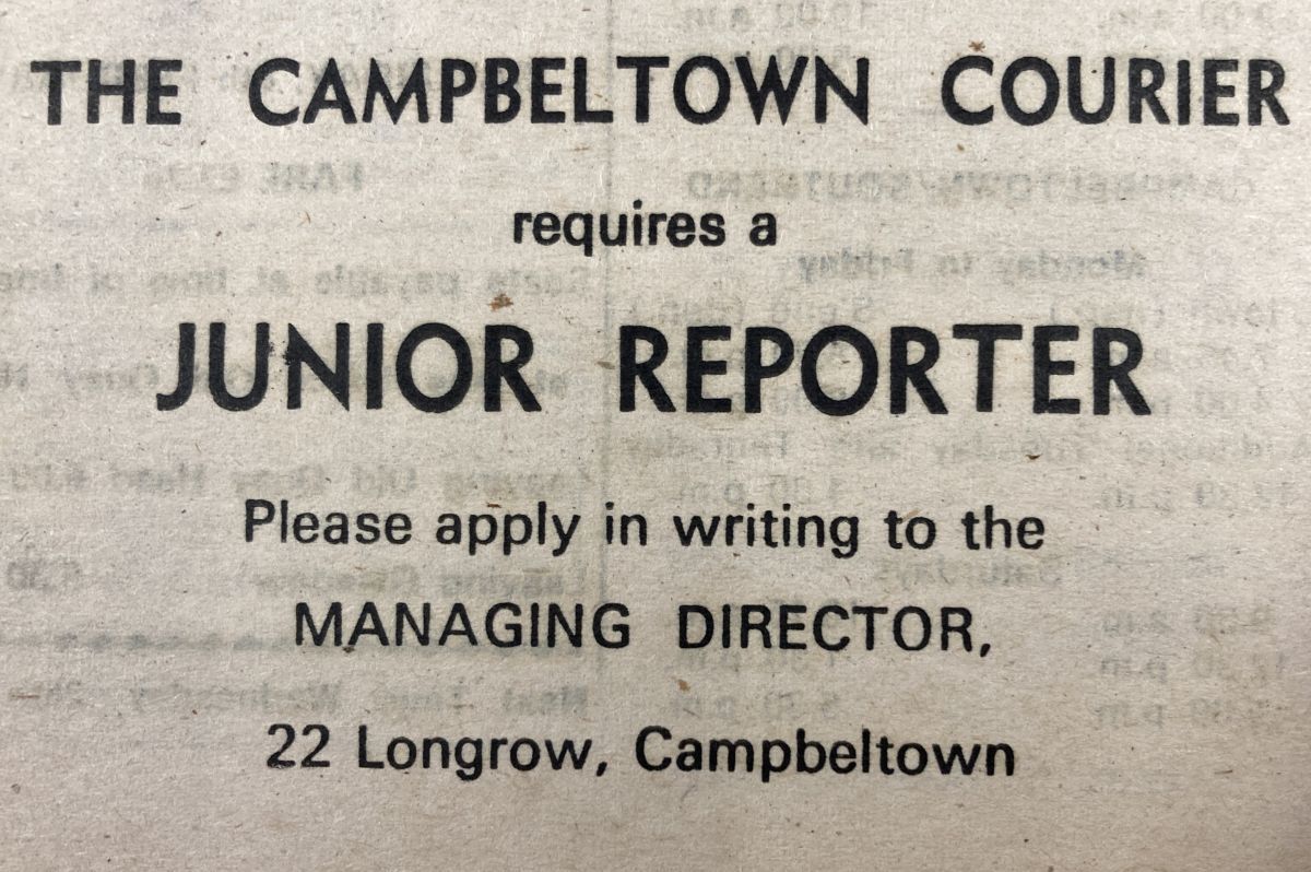 1975: The Courier was hiring!