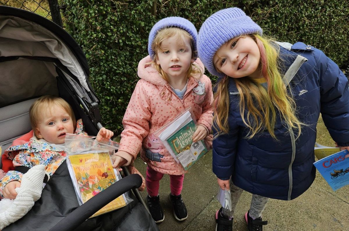 Gracie Docherty, and Rosie and Ivy McAulay each found a book during a previous hunt.