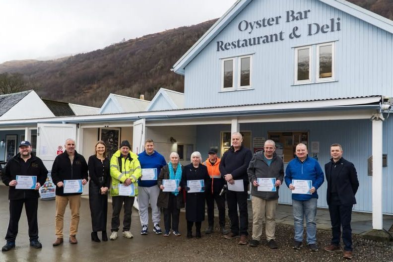 Long service awards at Loch Fyne Oysters' Cairndow site.