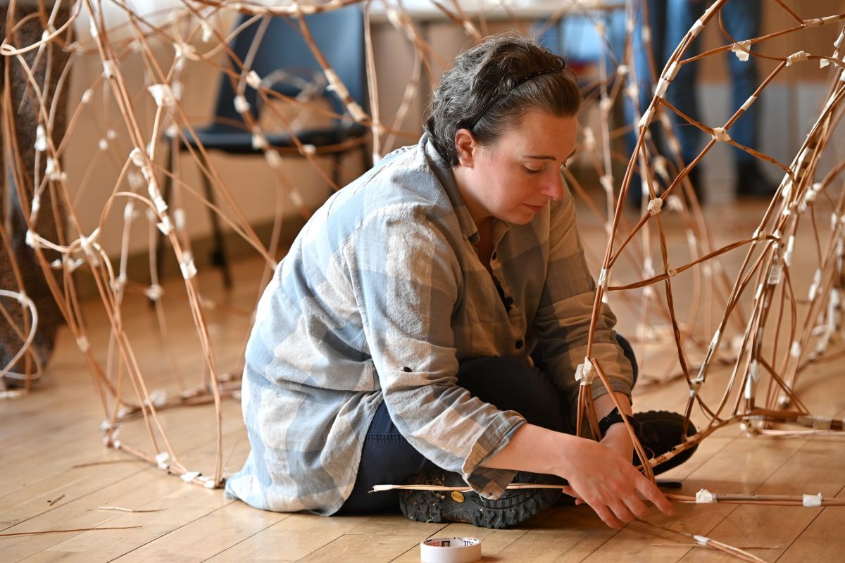Creating a lantern for the Celtic rainforest exhibition at Craignish Village Hall. Photograph: Craignish Village Hall Creating a lantern for the Celtic rainforest exhibition at Craignish Village Hall. Photograph: Craignish Village Hall