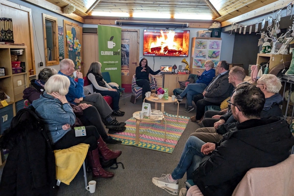 Climate Café founder meets Lochgilphead café members