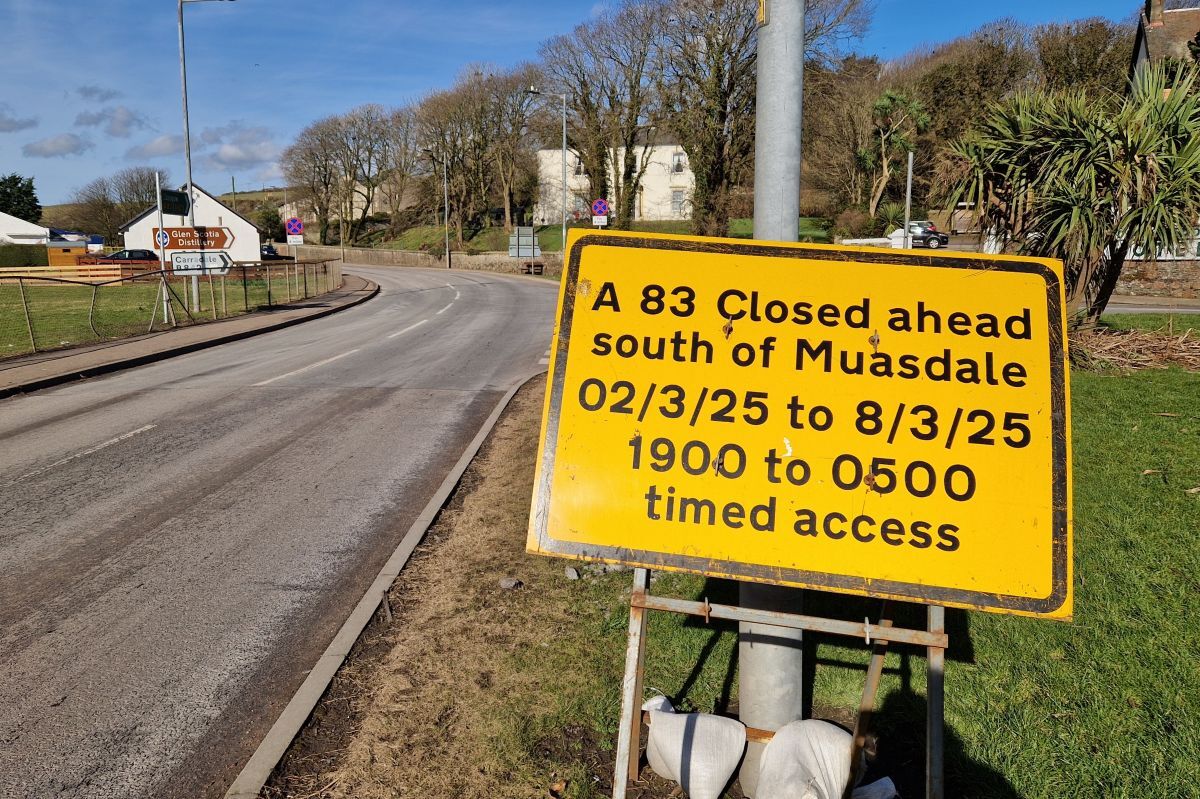 Road to close overnight for resurfacing works near Muasdale