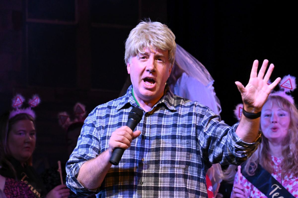 Stephen Day as the barman. Photograph: Spotlightmtg/Debbie Day.