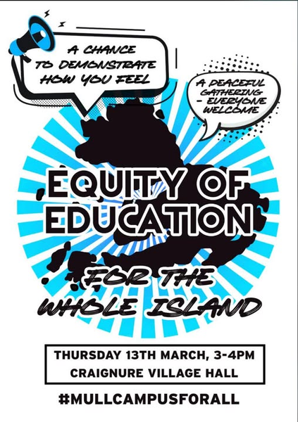 Protest organised to call for 'Equity of Education' on Mull