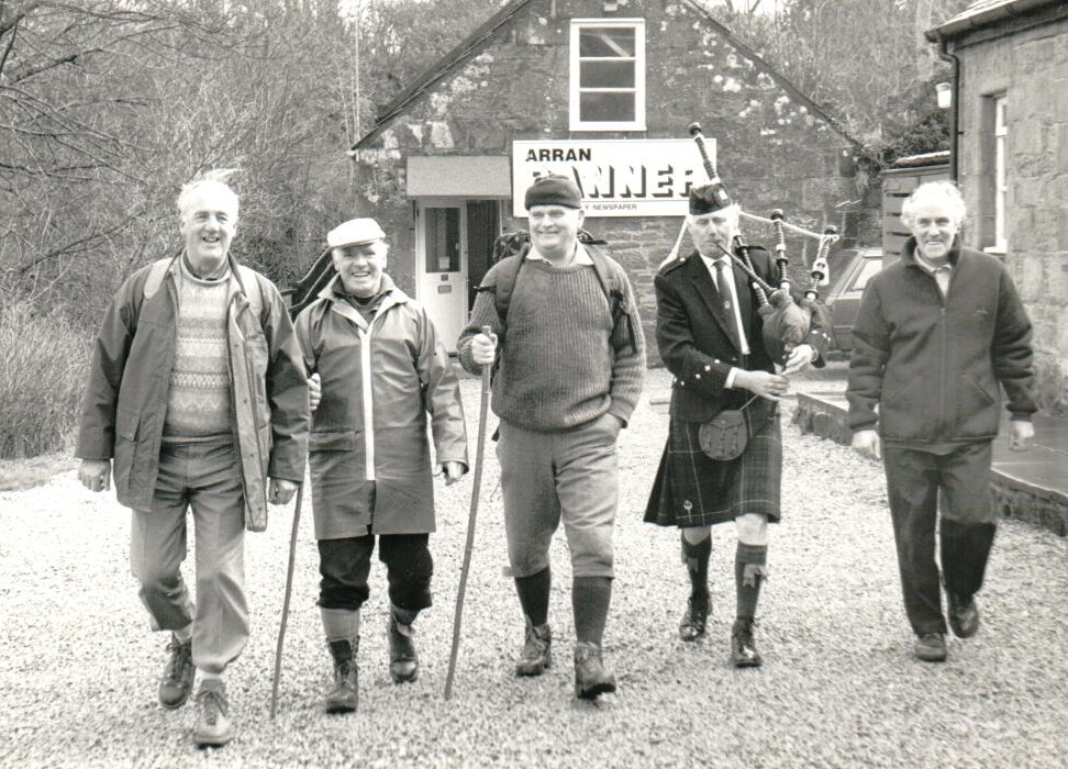 The photograph of Sandy Gauld, Mel Jones, Jimmy McRorie, Lindsay Proudfoot and Willie Innes, which brought back memories for Brodick relatives.
