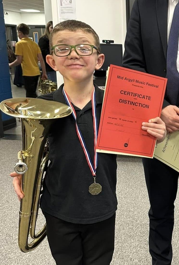 Brass brass beginners winner Darryl.