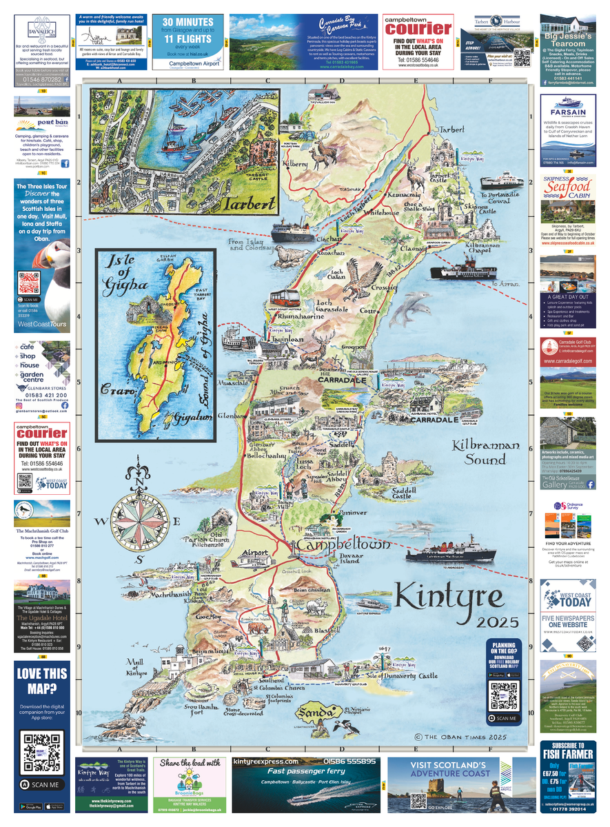 West Coast Today - Free Editions - Scottish Maps - Kintyre Map 2025