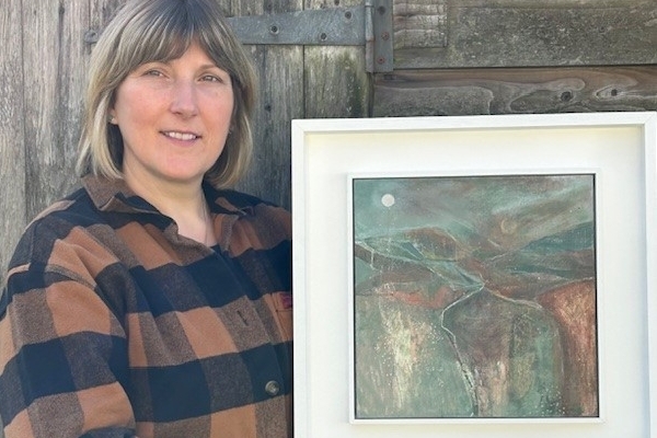 Jules Mather, who won the Highlad Art Competition at last year&rsquo;s Royal National Mod in Oban, with one of her exhibits. 