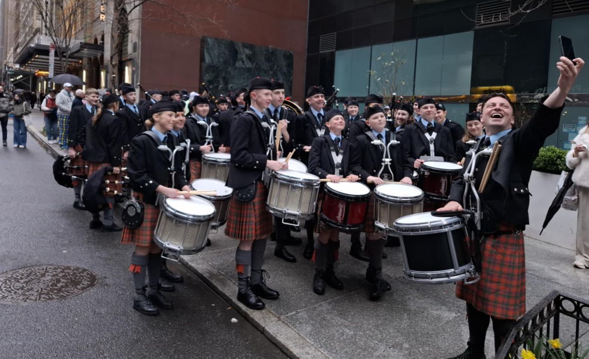 Oban High School Pipe band drumming tutor Grant Cassidy taking a selfie. Photograph: OHS Pipe Band Oban High School Pipe band drumming tutor Grant Cassidy taking a selfie. Photograph: OHS Pipe Band