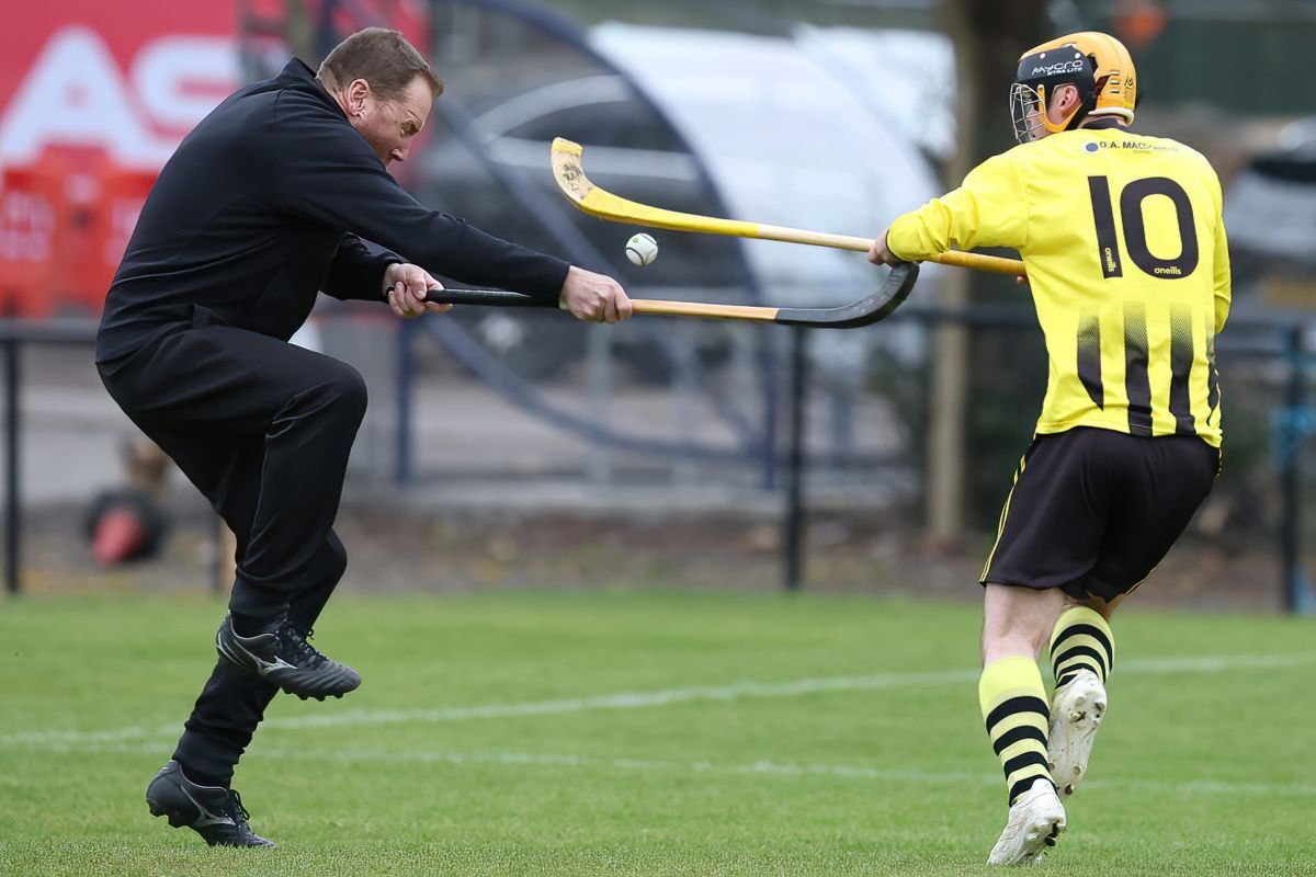 Cammy McCallum (OC Goalkeeper) does his best to stop Fraser Watt (INV) from scoring. Photograph: Stephen Lawson.