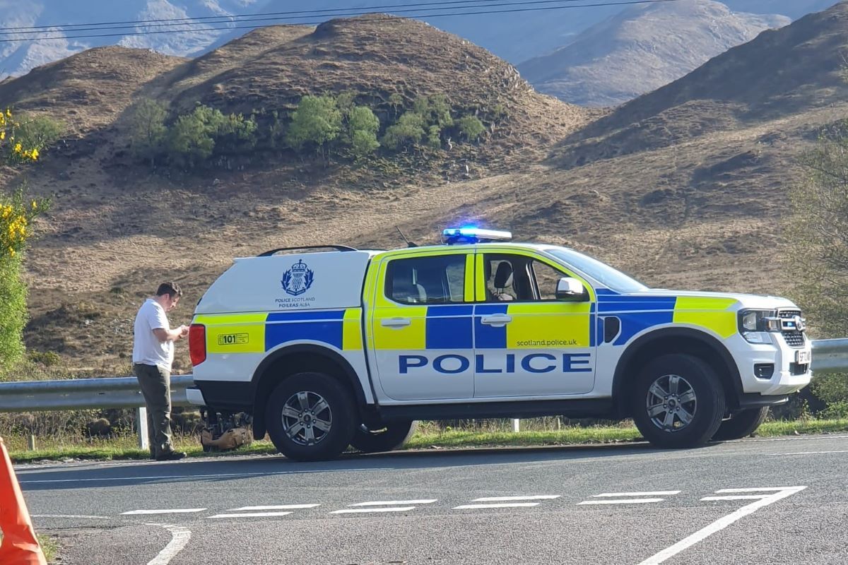 Fire shuts road at Glenuig