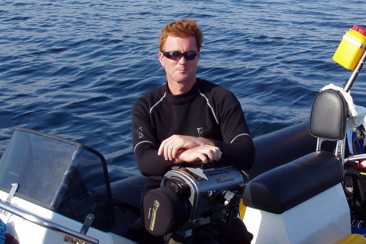 Doug Anderson, the BAFTA and EMMY award-winning underwater cinematographer and COAST ambassador, during his filming on Arran. Photograph: Howard Wood/COAST. Doug Anderson, the BAFTA and EMMY award-winning underwater cinematographer and COAST ambassador, during his filming on Arran. Photograph: Howard Wood/COAST.