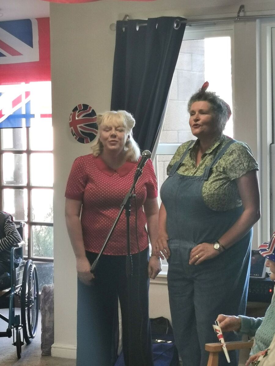Take Note singers Diane McCaig and Sarah Morton entertained at Kintyre Care Centre. Take Note singers Diane McCaig and Sarah Morton entertained at Kintyre Care Centre.