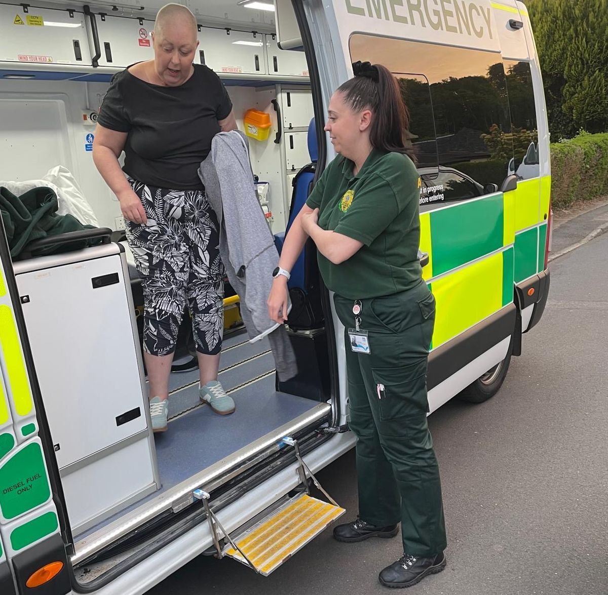 Claire Telfer's homecoming after her operation in Birmingham.