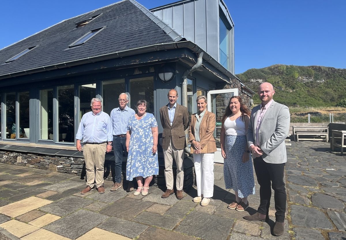 Isle of Luing Community Trust members with the Duke and Duchess of Edinburgh. Isle of Luing Community Trust members with the Duke and Duchess of Edinburgh.