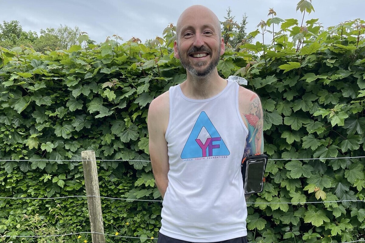 Arran Youth Foundations’ project worker Graeme Johnston is running for 24 hours straight to raise funds for the island’s young people. Photograph: Graeme Johnston. Arran Youth Foundations’ project worker Graeme Johnston is running for 24 hours straight to raise funds for the island’s young people. Photograph: Graeme Johnston.