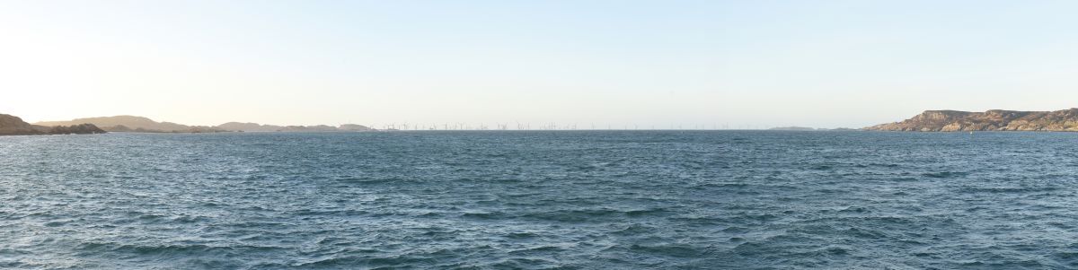 One of the views of what the proposed new MachairWind farm could look like from the Mull-Iona ferry point. Photograph: Scottish Power Renewables One of the views of what the proposed new MachairWind farm could look like from the Mull-Iona ferry point. Photograph: Scottish Power Renewables