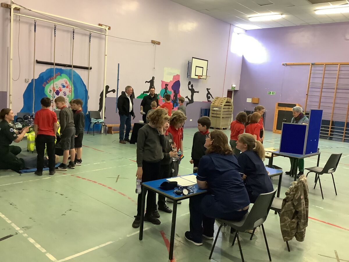Sarah Campbell and Rachel Bourne answer questions about health care on the island. Photograph: LPS. Sarah Campbell and Rachel Bourne answer questions about health care on the island. Photograph: LPS.