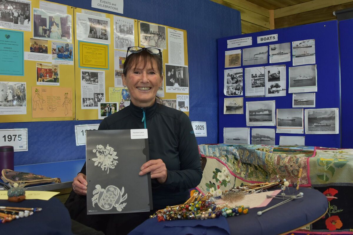 Lace maker Jackie Newman demonstrated her skill and exhibited an assortment of bobbins, lace and patterns. Lace maker Jackie Newman demonstrated her skill and exhibited an assortment of bobbins, lace and patterns.