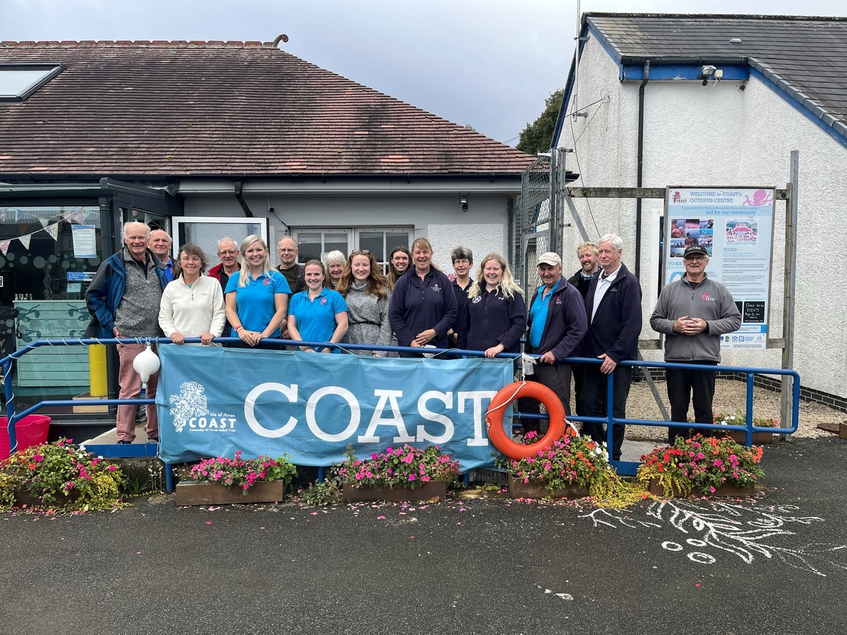 The COAST team, pictured previously, celebrating an anniversary of the No Take Zone, an area of Lamlash Bay that is protected from all fishing. Photograph: COAST.