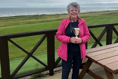 Shiskine Golf Club’s Jerry Arthur with the Mary Craig Trophy. Photograph: SGTC. Shiskine Golf Club’s Jerry Arthur with the Mary Craig Trophy. Photograph: SGTC.