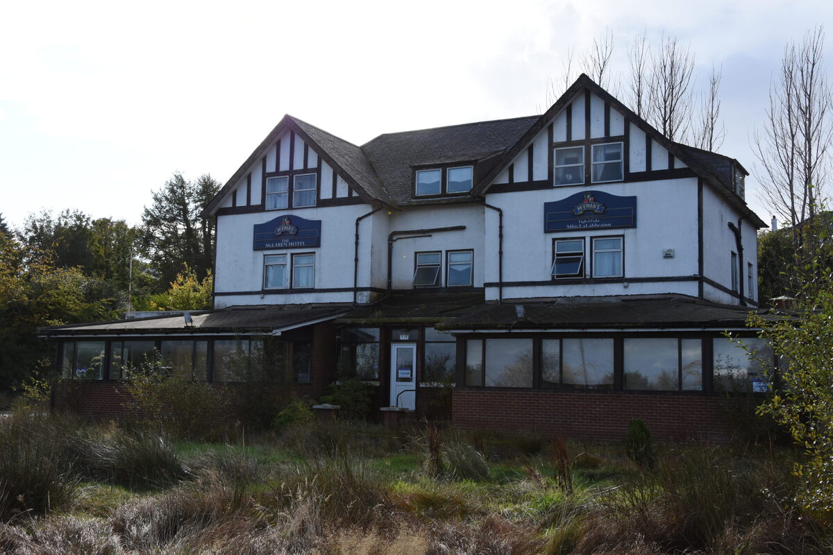 The derelict McLaren Hotel in Brodick. The derelict McLaren Hotel in Brodick.