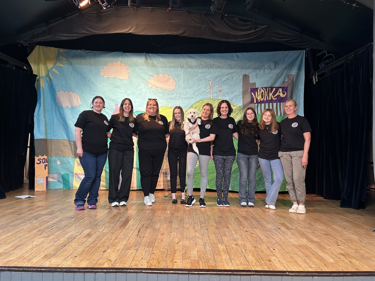 The volunteers behind the scenes at Lochgilphead Drama Group's production of Charlie and the Chocolate Factory. Photograph: Robyn Feeney