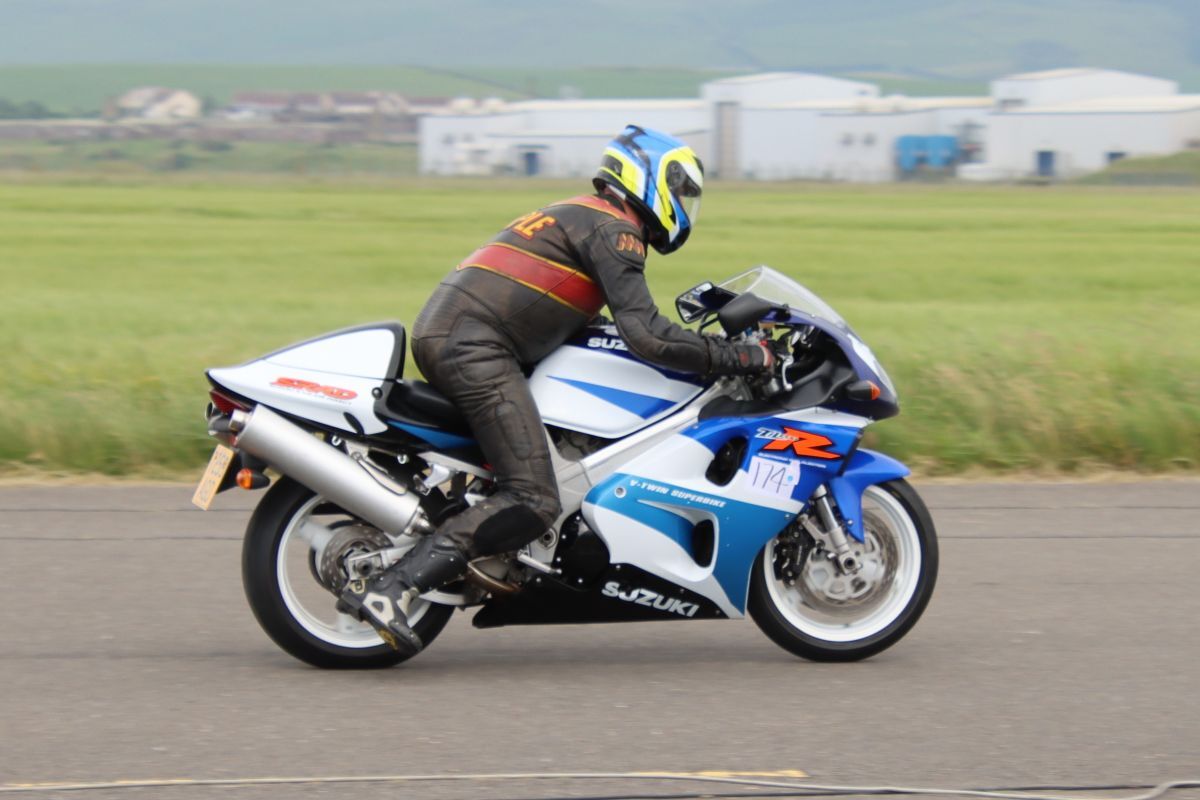 Glenbarr man Robbie Semple putting his Suzuki TL1000R to the test. Photograph: Kenny Craig.