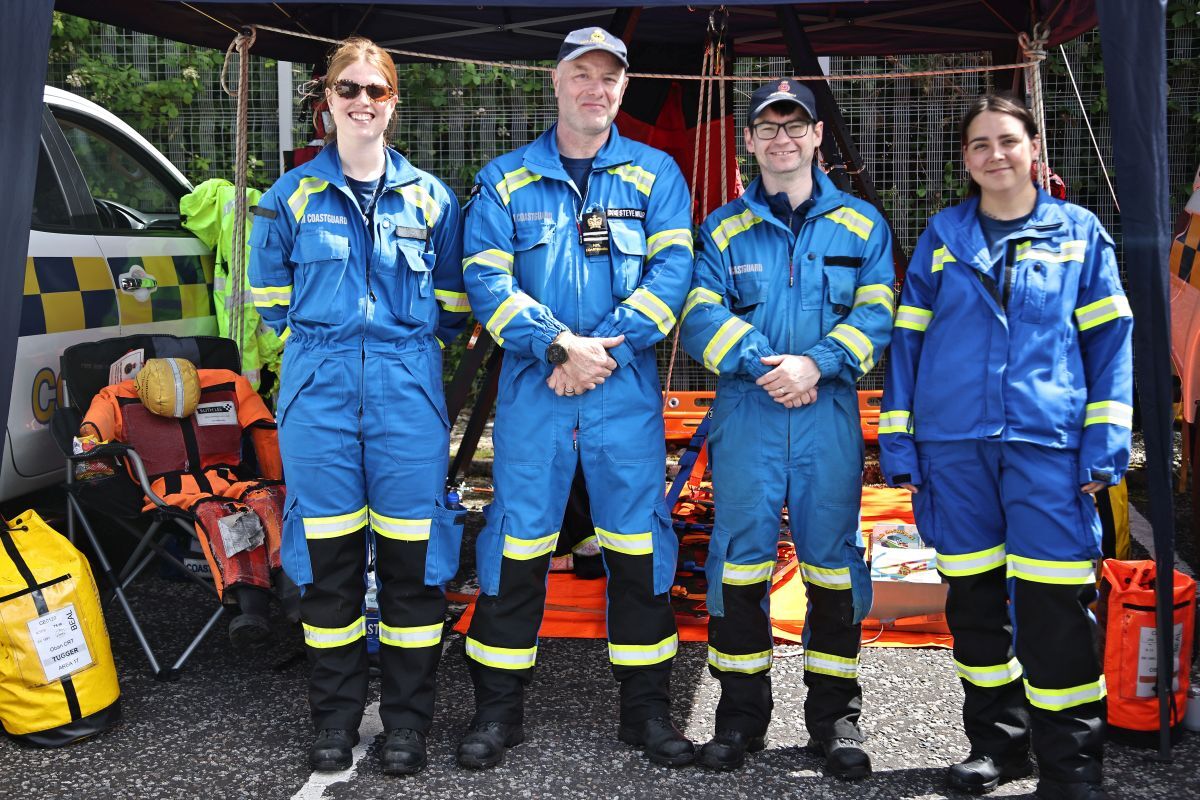 Oban coastguards join in the fun at Oban Fire Station open day. Photograph: Kevin McGlynn Oban coastguards join in the fun at Oban Fire Station open day. Photograph: Kevin McGlynn